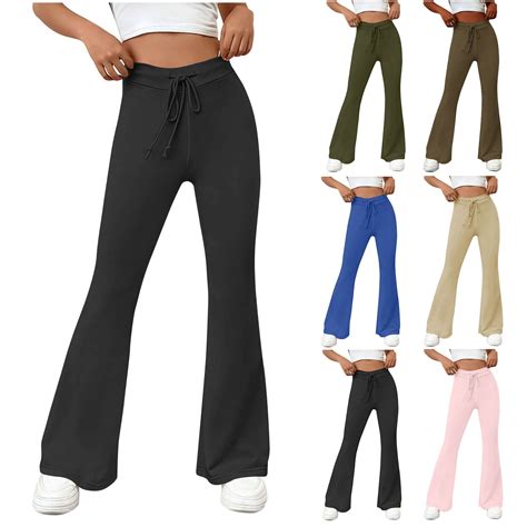 YUGYXL Casual Boot Cut Yoga Flared Pants for Women Lady High Waisted ...