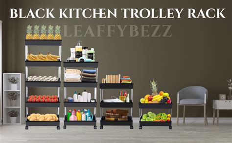 Leaffybezz 4 Step Rack Shelf with Wheels-Plastic Trays with Stainless ...