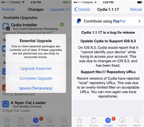 Cydia Installer updated to support iOS 8.3