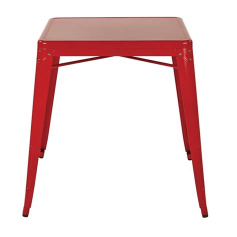 OSP Home Furnishings Patterson Red Transitional Dining Table, Metal ...