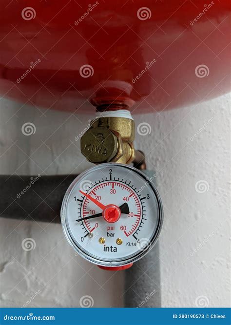 Water Pressure Gauge Hot Water Tank Editorial Stock Photo - Image of ...