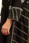 Buy Black Chanderi, Linen, Cotton, Viscose Pearls, Side Panelled Kurta ...
