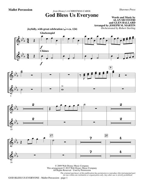 God Bless Us Everyone (from Disney's A Christmas Carol) - Mallet ...