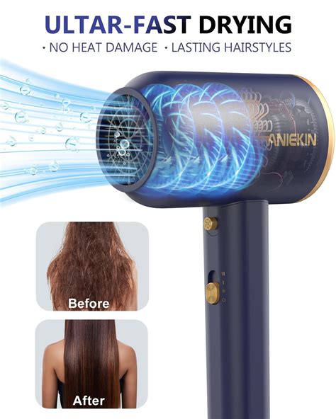 ANIEKIN Blow Dryer with Diffuser, 1875W Professional Ionic Hair Dryer ...