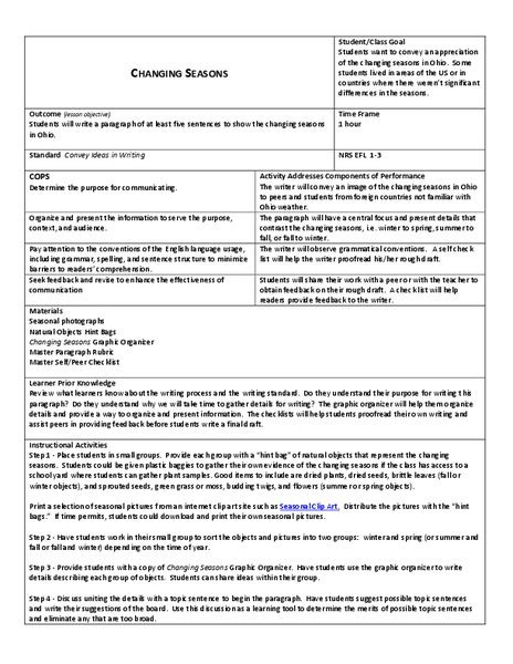 Image result for Seasons Lesson