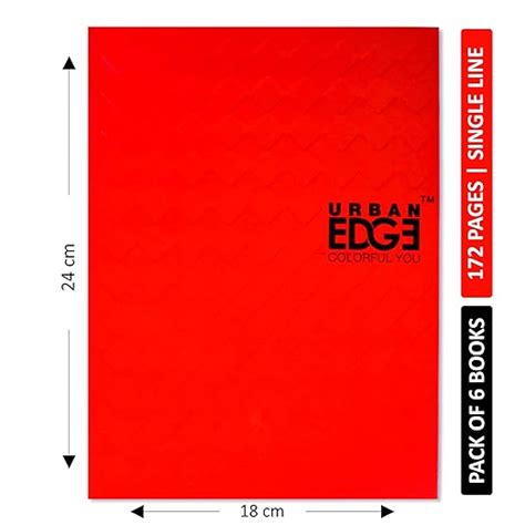 Urban Edge King Size Notebook 172 Pages - Single Line (Pack of 6 ...