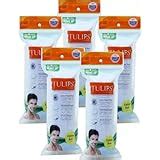 Tulips 50 Round Facial Cotton Pads in a Ziplock Bag (Pack of 3); Made ...
