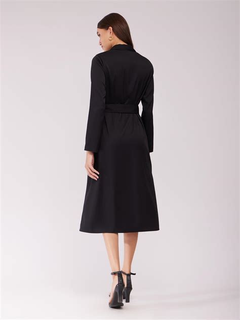 Buy Black A-line Shirt Dress Online | FableStreet