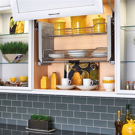 Rev-A-Shelf Kitchen Pull-Down Wall Cabinet Shelf System, Chrome ...