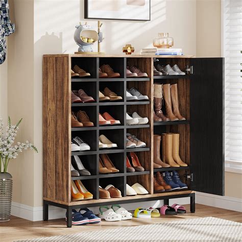 Amazon.com: Tribesigns Shoe Cabinet with Doors, 6-Tier Shoe Storage ...