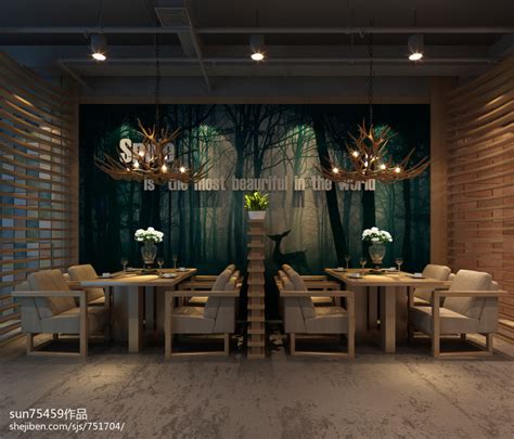 40万元餐饮空间200平米装修案例_效果图 - S MILINK西餐厅 - 设计本