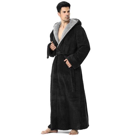 Robes for Men, LOFIR Long Mens Robes, Warm Soft Plush Mens Robe with ...