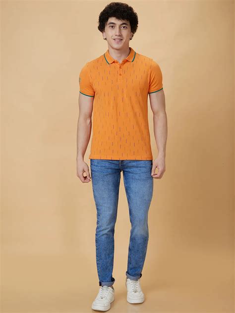 Being Human Men Regular Fit T-Shirts-Orange