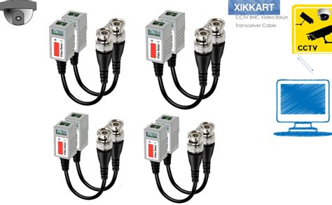 XIKKART Video Balun AHD CVI TVI Coax to UTP Cat6 Connector HD 720P ...
