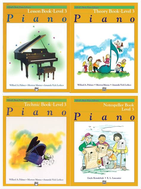 Alfred's Basic Piano Library: Level 3 Books Set (4 Books) - Lesson Book ...