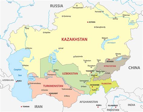 Central Asia Map and Countries | Mappr