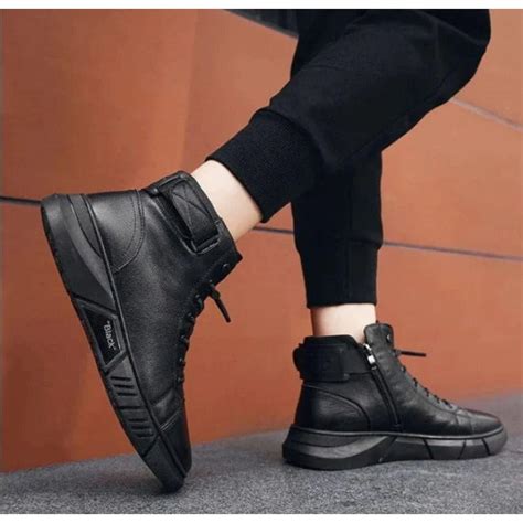 Monex Stylish Leather Black Boots For Men – Leather Hub