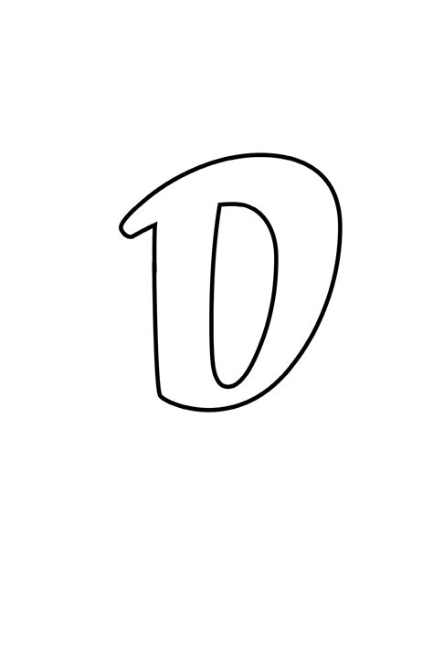 Printable Cursive Bubble Letter D