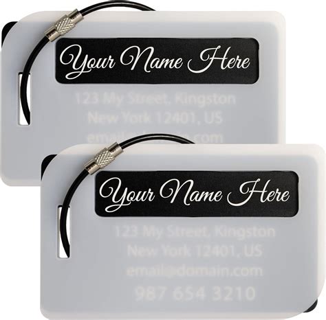 Amazon.com: Full Privacy Personalized Metal Luggage Tags for Suitcases ...