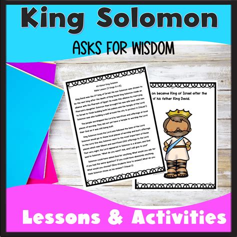 King Solomon Prays For Wisdom Activity Sheets