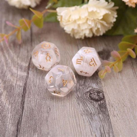 12-Sided Two-Color Starry Sky Symbol Dice Twelve-Sided Constellation ...