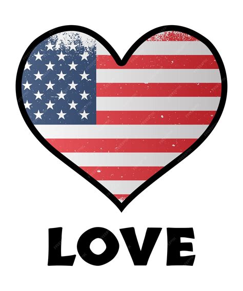Premium Vector | American flag in heart vector illustration