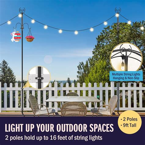 Buy WY String Light Poles for Outdoor String Light - Light Pole with ...
