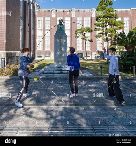 People enjoy a group activity of double dutch jump rope During Kyoto ...