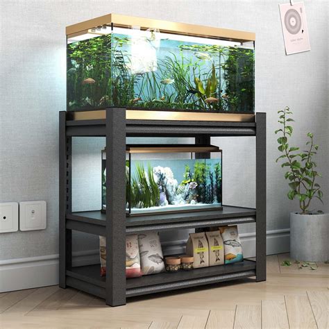 Amazon.com: GDLF 40-50 Gallon Fish Tank Stand with Plant Shelf Metal ...