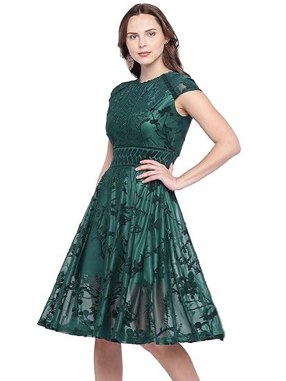 Buy EMMYROBE Women's Fit and flare Knee Length Dress at Amazon.in