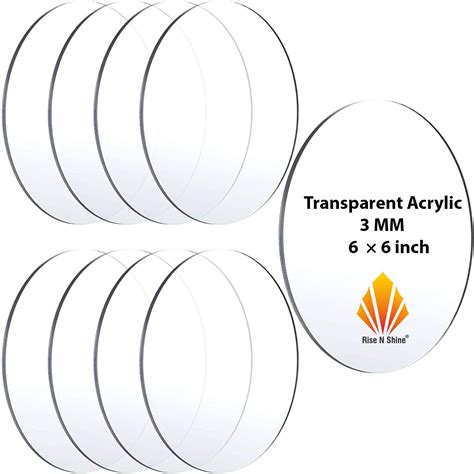 Rise n Shine Clear Acrylic 3mm round 6 Inch Transparent Circle for ...