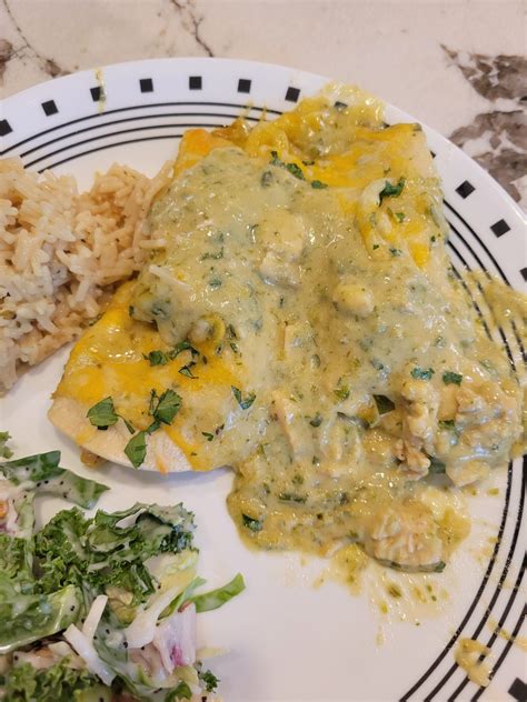 Creamy Poblano Chicken Enchiladas | Recipe | Mexican food recipes ...