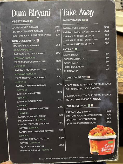 Menu at Pista House, Hyderabad, Telecom Nagar Extension