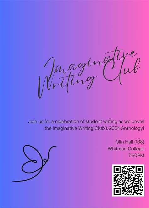 Imaginative Writing Club 2024 Anthology Release Celebration, Whitman ...
