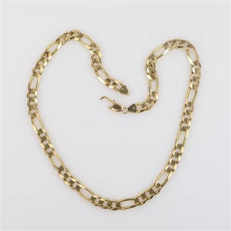 14kt Gold Figaro Chain Link Necklace-Evaluated By Our Certified Gemologist-AGS/GIA | Property Room