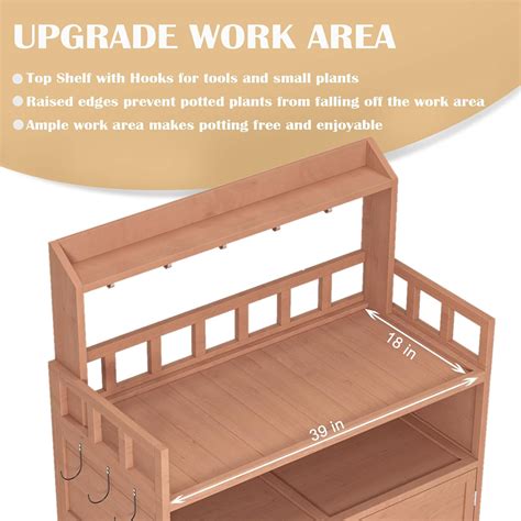 Shaical Outdoor Potting Bench Table, Wooden Garden Potting India | Ubuy