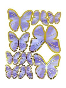 CAKE DECOR™ 10 pcs Light Purple Butterfly Paper Topper For Cake And ...