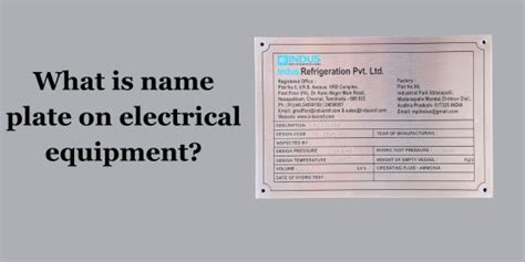 What is name plate on electrical equipment?