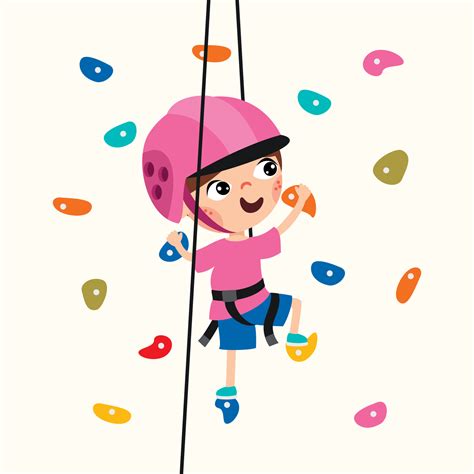 Cartoon Kid Climbing Rock Wall 13474330 Vector Art at Vecteezy