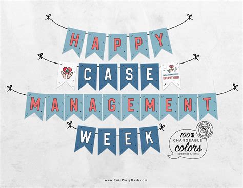 Case Management Week Printable Banner: Editable Pennant Decor (instant ...