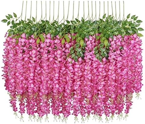 Buy Pauwer 12 Pack (43.2 FT) Artificial Wisteria Vine Ratta Fake ...