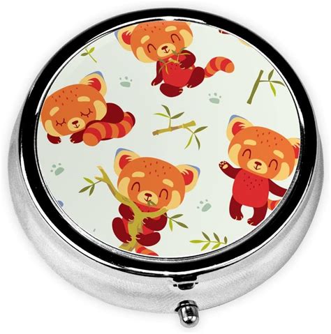 Amazon.com: Cute Red Panda Pill Box Small Daily Pill Box Organizer 3 ...