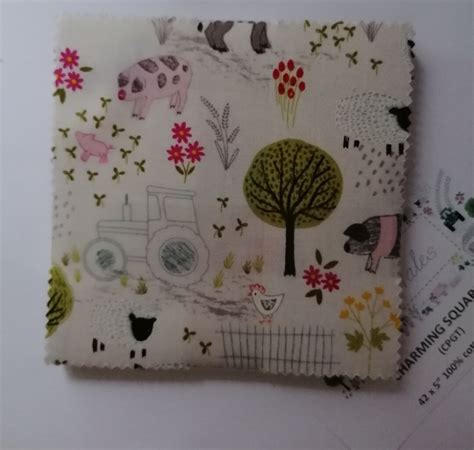 Piggy Tales Charming Squares 42 X 5 Inch Squares Farmyard Fabric by ...