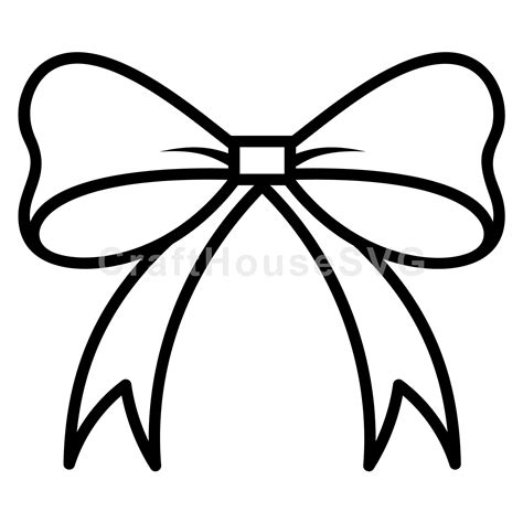 Classic Bow Outline SVG - Free and Premium Files – Craft House SVG