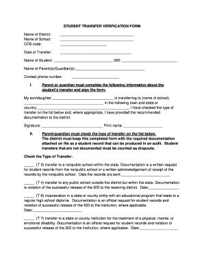 School Transfer Form Pdf - Fill Online, Printable, Fillable, Blank ...