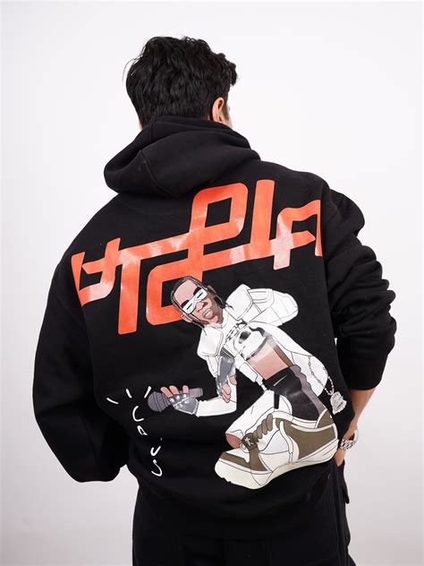 Travis Scott: Utopia Cartoon Art Heavyweight Baggy Hoodie For Men and ...