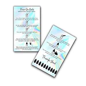Press-On Nail Application Instructions Cards | 50 Pack | 2x3.5" inch ...