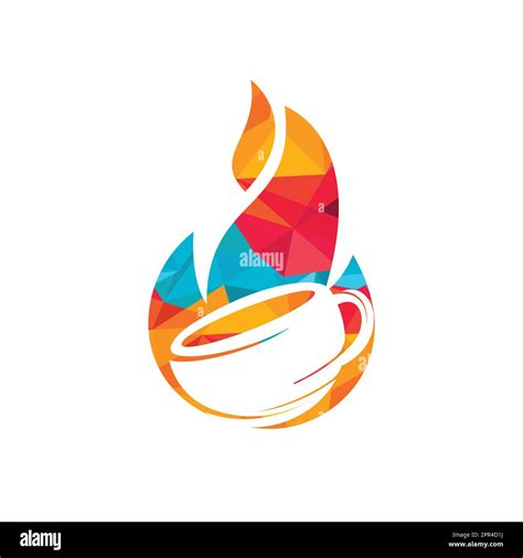 Fire flame hot roasted coffee logo design. Hot coffee shop logo with ...