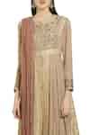 Buy Pink Embroidery Round Neck Zardozi Anarkali Set For Women by Shyam ...