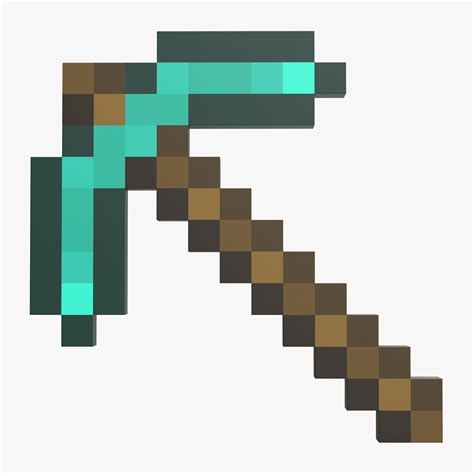 Minecraft Pickaxe Diamond 3D Model 3D Model $9 - .3ds .fbx .obj .max ...